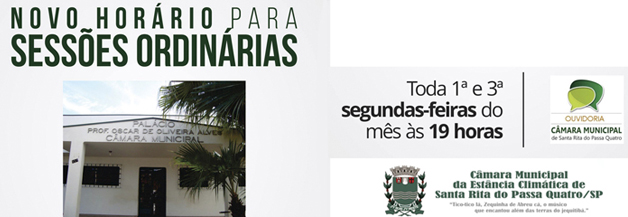 Novo horário das Sessões Ordinárias da Câmara Municipal